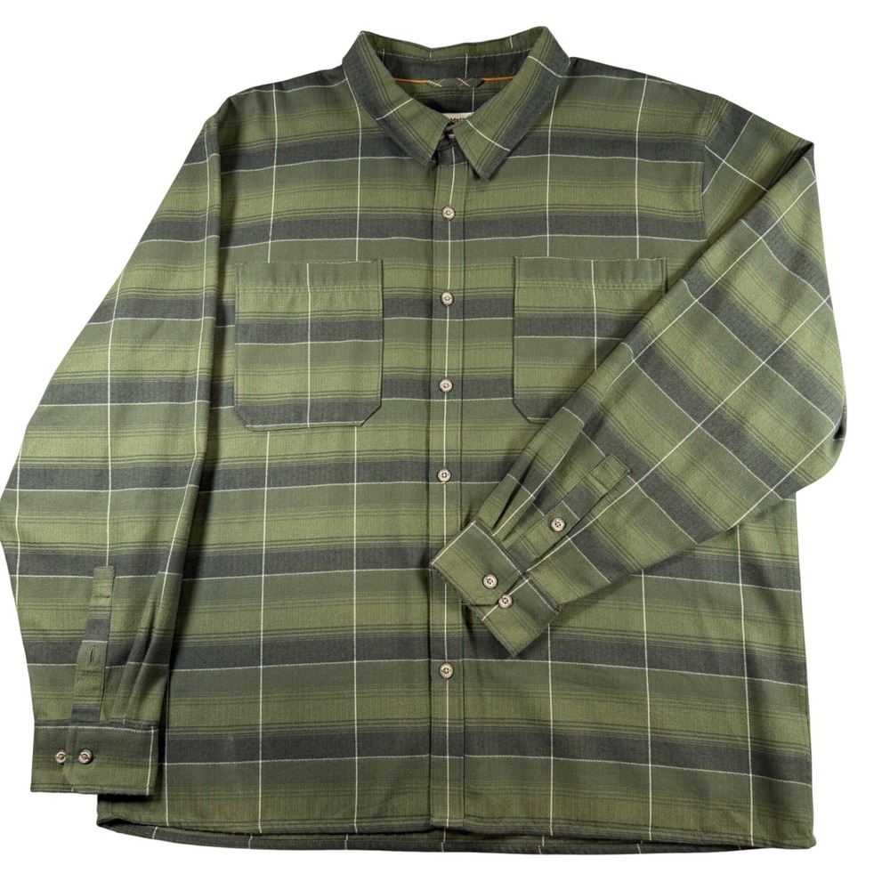 Marmot Mountain Works Mens XXL Green Plaid Long Sleeve Button Down Shirt M13555